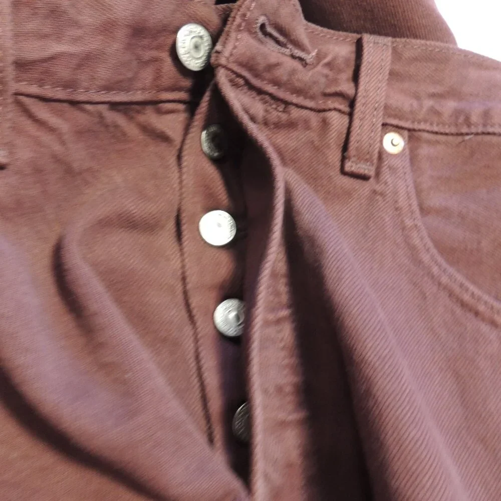 Levi's Jeans 501 Button Fly 1990s Large E Men 32x32 Pockets Red Fun Party Jeans